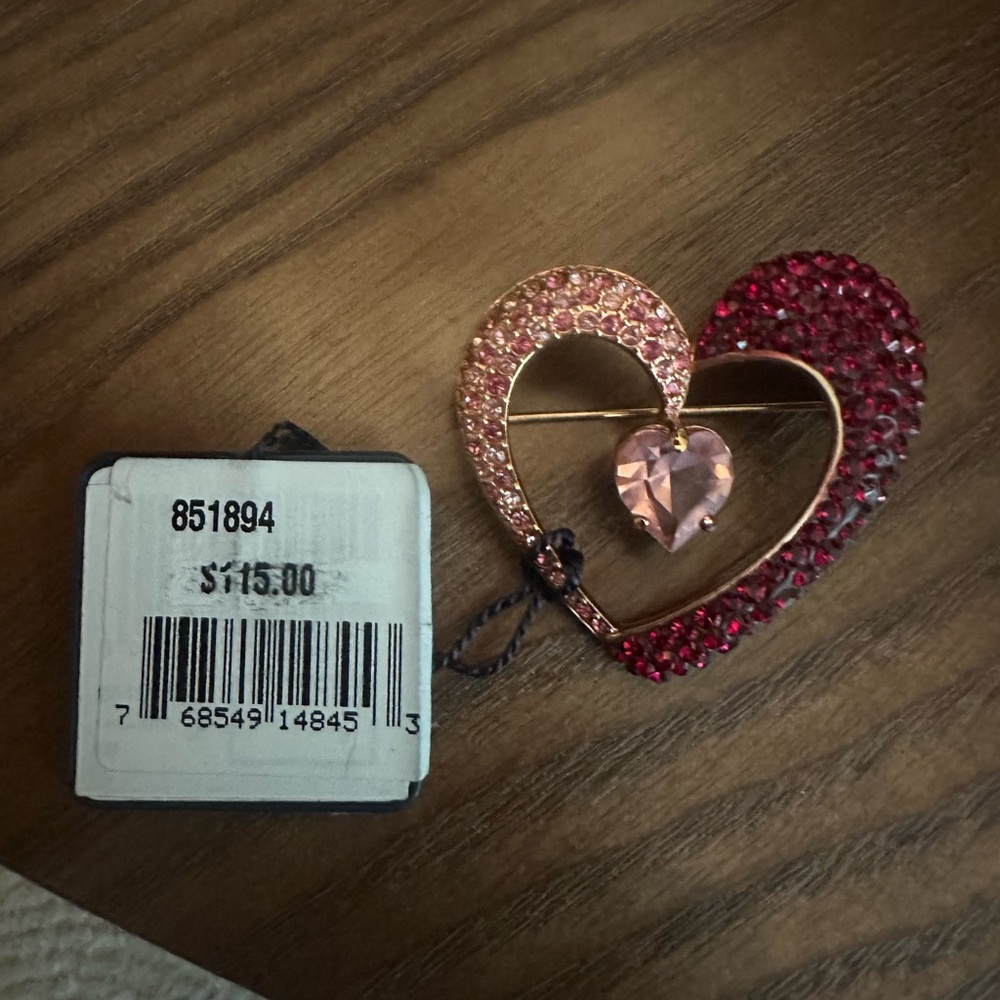 Swarovski Crystal Heart Brooch